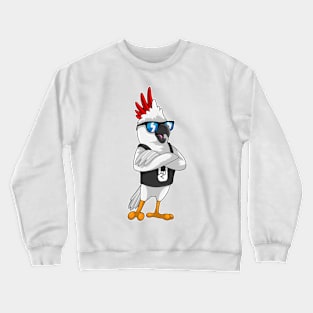 Parrot as Musician with Sunglasses Crewneck Sweatshirt